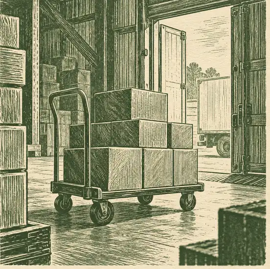 Illustration of distribution businesses equipment and workspace