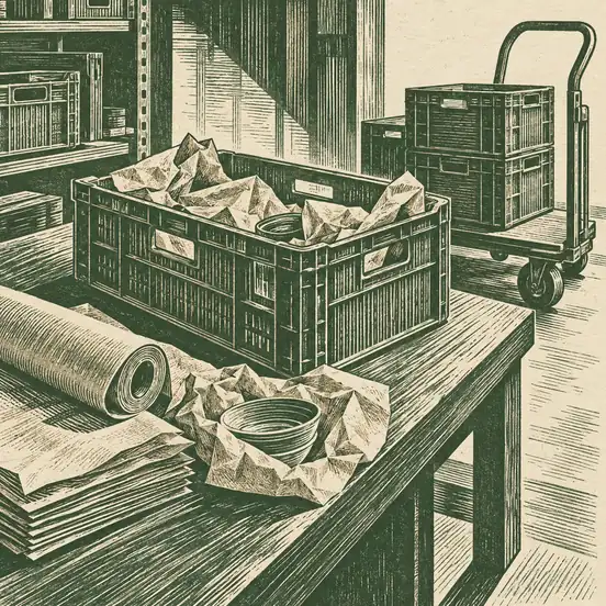 Illustration of distribution businesses equipment and workspace